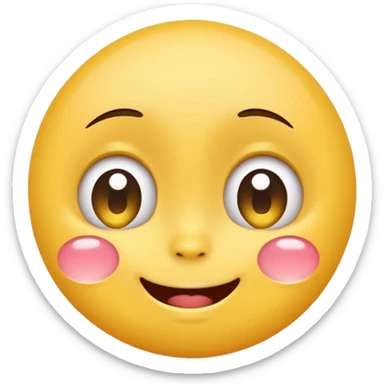 cute emoji with big eyes, smiling and crying tears of happiness sticker