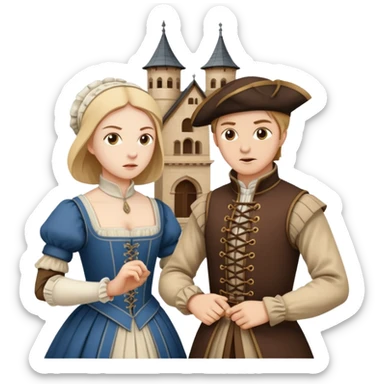 2 people fighting over achitecture style 16th century architects sticker