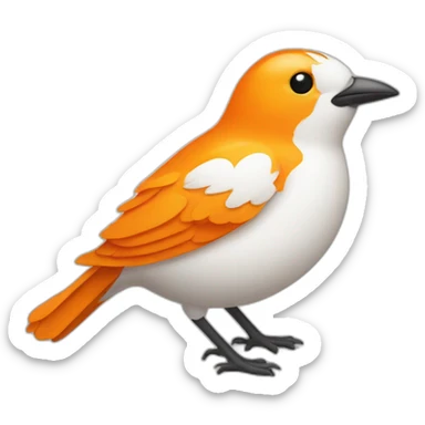 Orange and white bird sticker
