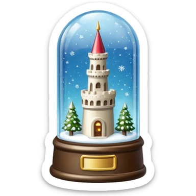 snow-globe, tower inside sticker