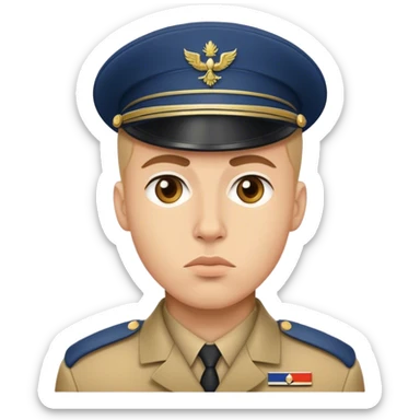 photorealistic serious french modern soldier sticker