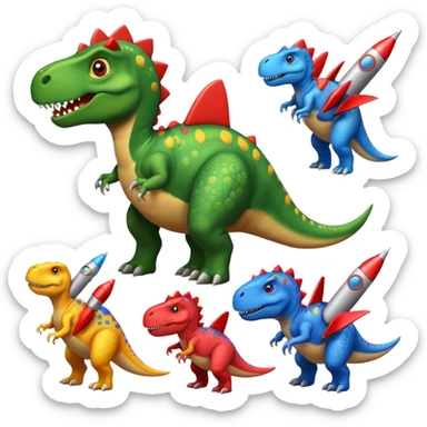 Dinosaurs with Rockets sticker