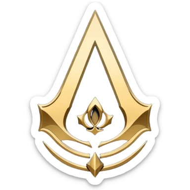 Assassin creend logo emoji in gold and black shaddow  sticker
