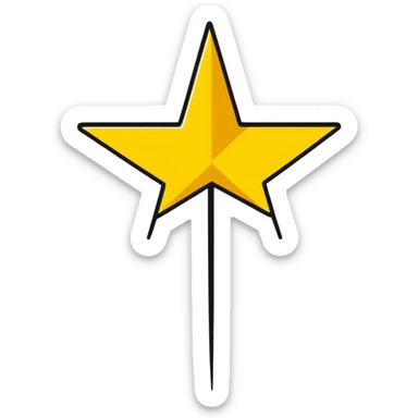 half golden and half black star, split vertically sticker
