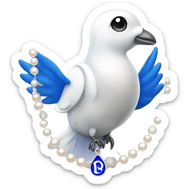 zeta phi beta dove with pearl necklace  sticker