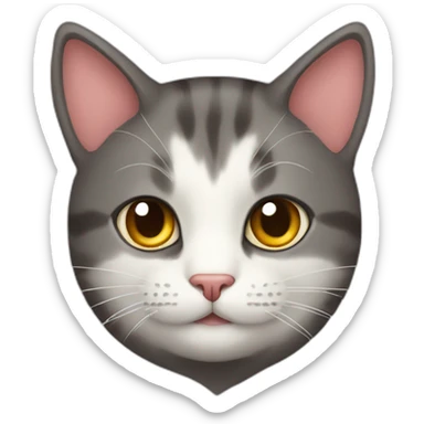 cat with a hearth sticker