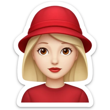 different womman with red hat sticker
