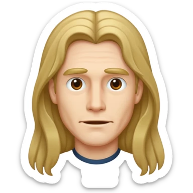 I look like a model with long hairs and a big jawline  sticker