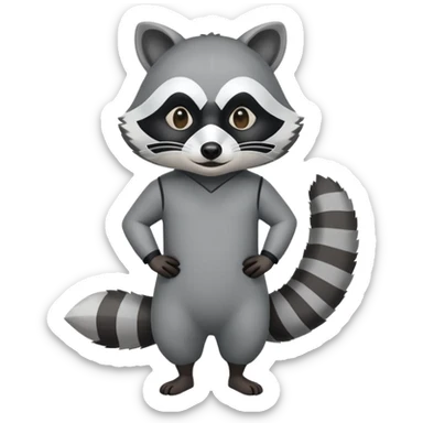 Flat design style raccoon sticker