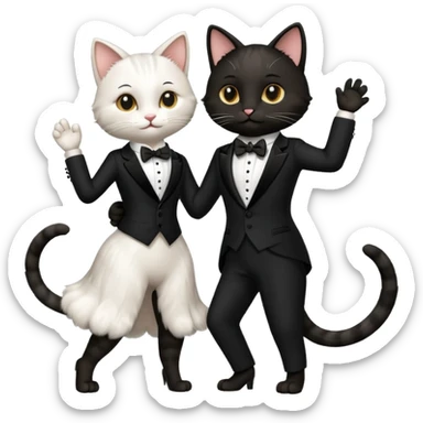 Cats couple tango dancing  sticker