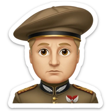 Mussolini com chapéu de penacho sticker