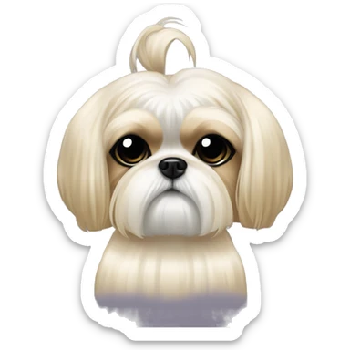 golden cream shih tzu white girl cute medium hair goth bow sticker