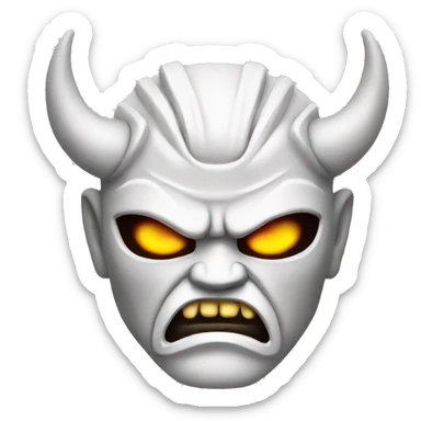 White cool oni mask. sticker