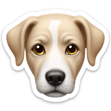 a dog with human face sticker