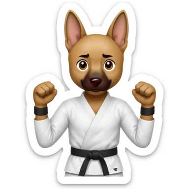 Un malinois qui fait du karaté sticker