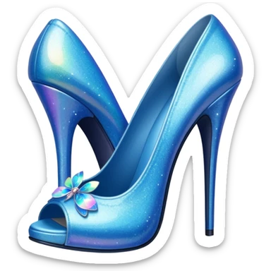 blue fairy high-heeled shoe sticker