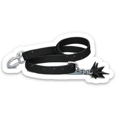 Black leash with spikes  sticker