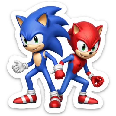 HOMEM ARANHA E SONICn sticker