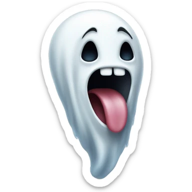 Ghost face sticking out his tongue  sticker