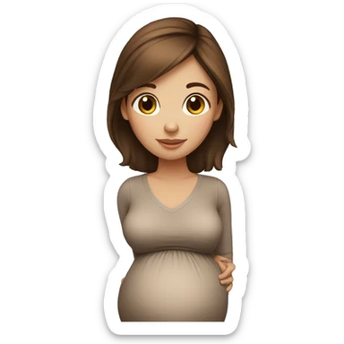 Brown hair girl pregnant  sticker
