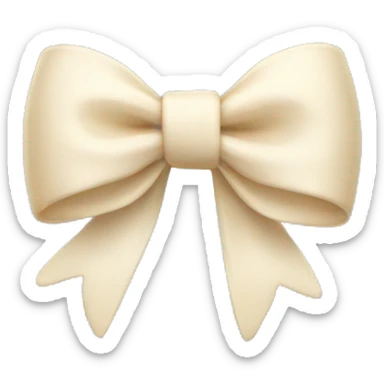 Cream bow  sticker
