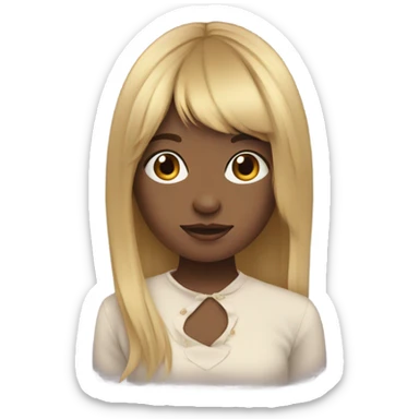 Girl with curtain bang  sticker