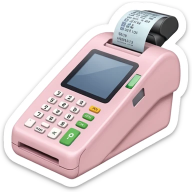 Light Pale Pink payment terminal PRINTING RECEIPT sticker