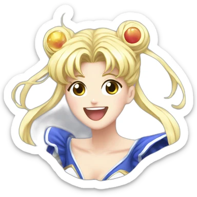 Sailormoon-laughing-90-anime-style sticker