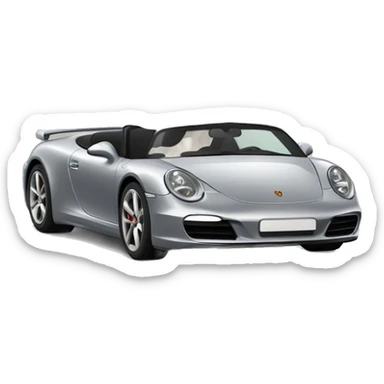Chinese crested dog driving a Porsche sticker