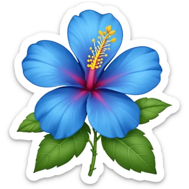 a blue flower similar to a hibiscus flower but more similar like a emoji  sticker