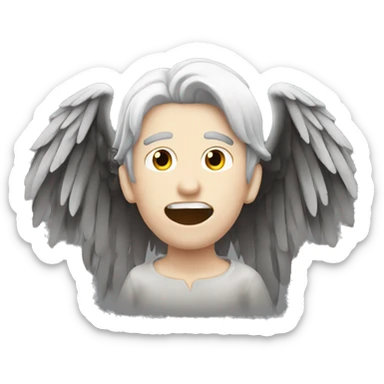 falling dark angel male pale sticker