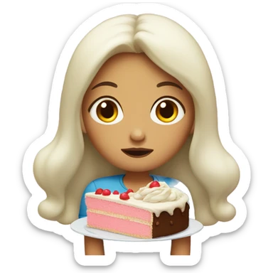 big girl who eats cake sticker
