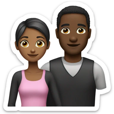 Black man and girl sticker