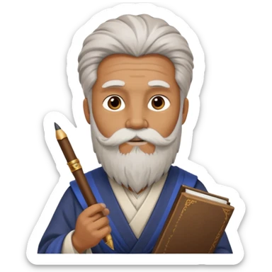 ancient Feathered pen scholar sticker