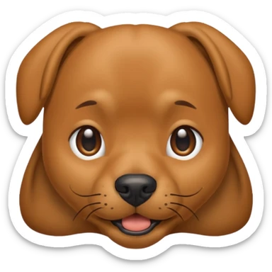 a human with dog face sticker