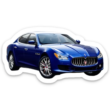 Maserati Quattroporte (2022) – cinematic-realistic Maserati Quattroporte emoji, its striking Italian design turning heads as it effortlessly maneuvers through the streets of Milan. The engine roars with Italian flair, echoing the car's racing heritage while enveloping the driver in an atmosphere of true luxury. sticker