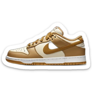 tan nike dunk low sticker