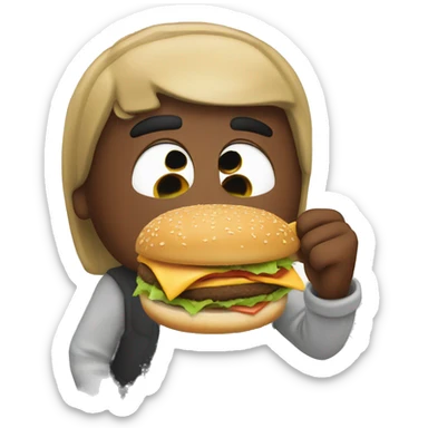 Caseoh eating a burger sticker
