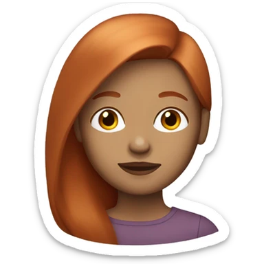 Red-haired woman with straight hair, normal skin sticker