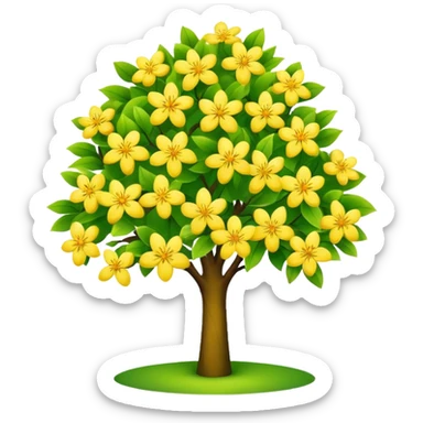 yellow blossom tree sticker