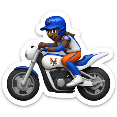 Mets player riding motorcycle  sticker