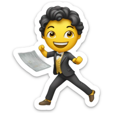 character that dances with invoices sticker
