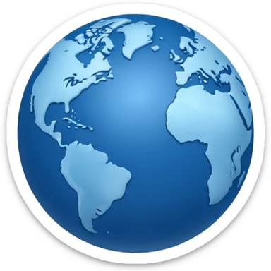 Minimalistic blue globe  sticker