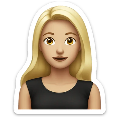 blonde girl in black shirt sticker