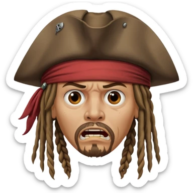 jack sparrow scared sticker
