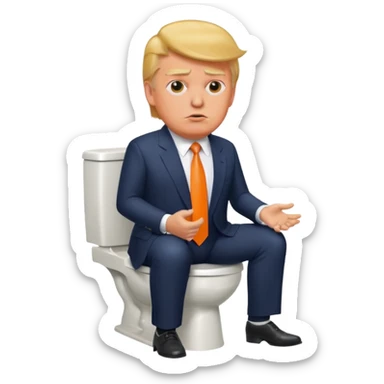 donald trump on toliet (make him orange) sticker