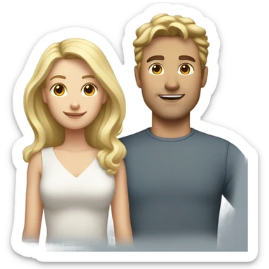 Caucasion male 💖 blonde woman  sticker