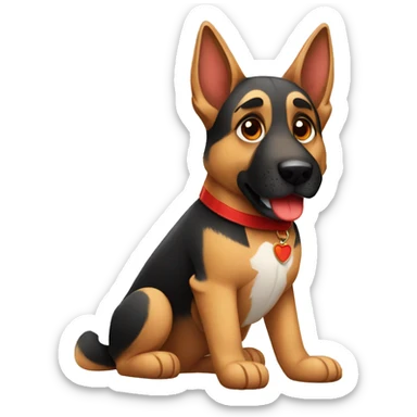 German Shepard like boxer with red gloves  sticker