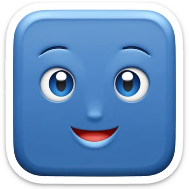 Blauw vierkant met wit vinkje in sticker