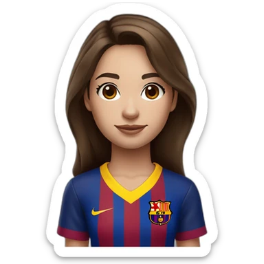 Fc barcelona suporter girl brown hair sticker
